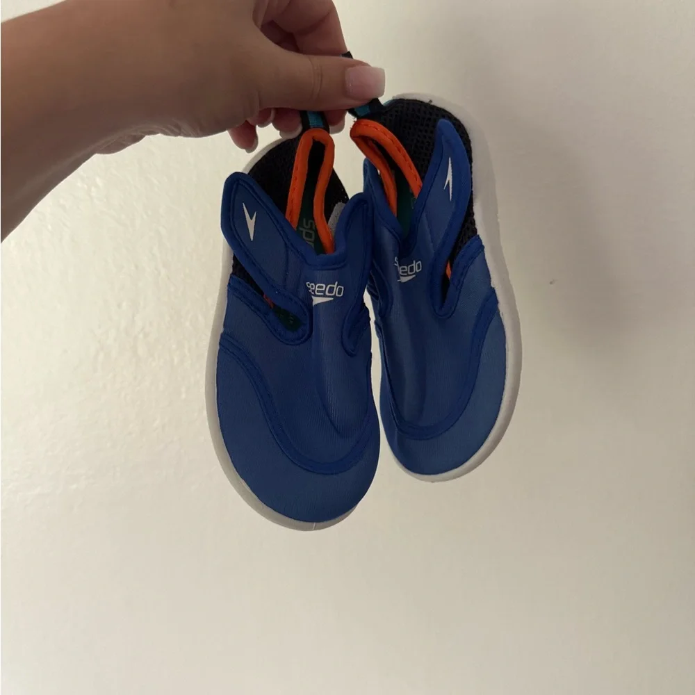 Speedo Blue and Orange Water Shoes Lightweight Slip-On